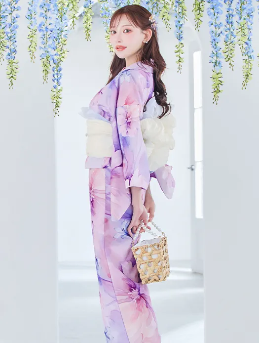 パステル水彩フラワーアンニュイ浴衣4