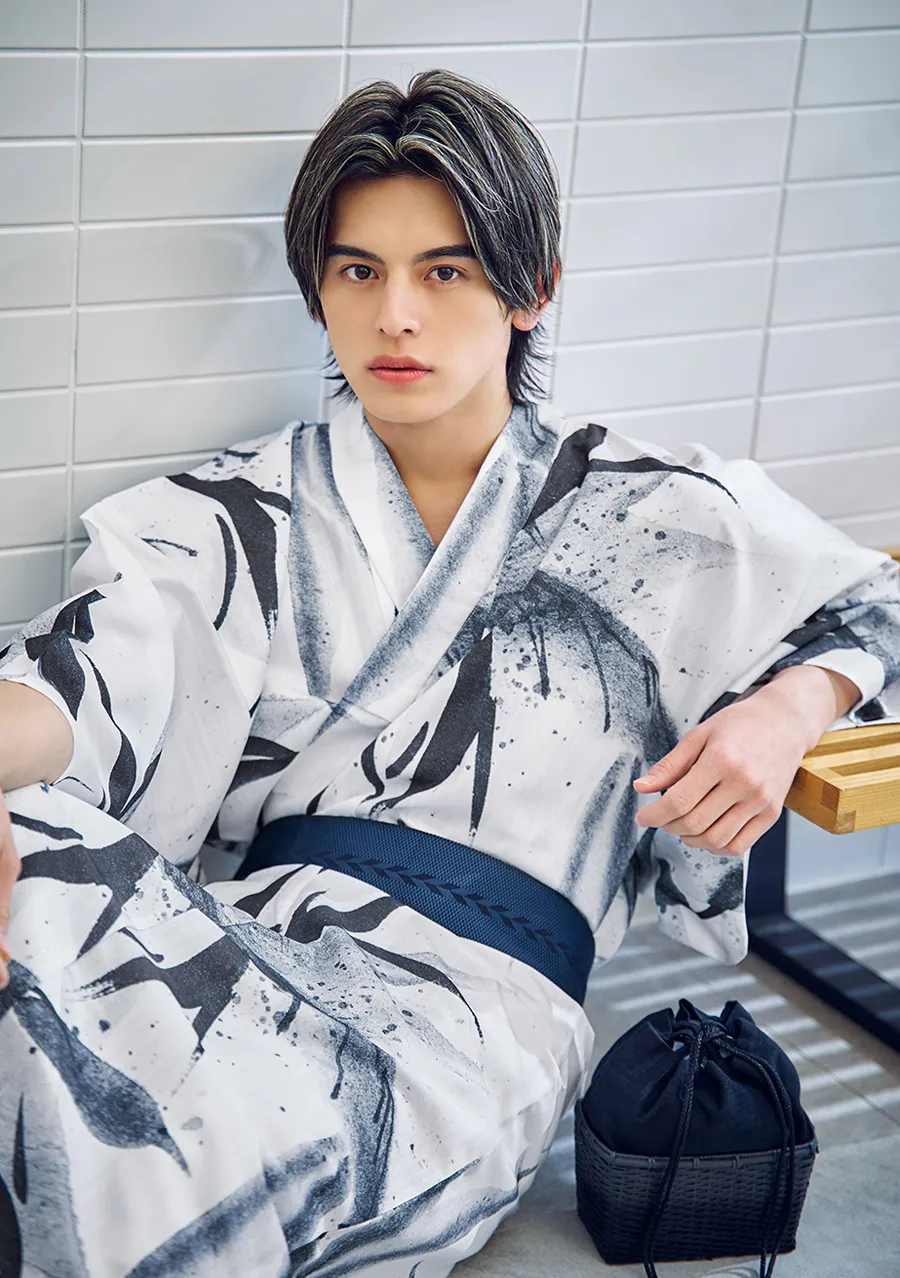 水墨デザイン紳士浴衣1
