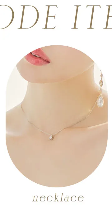 【アクセサリー：ネックレス】シンプルビジューストーンネックレス