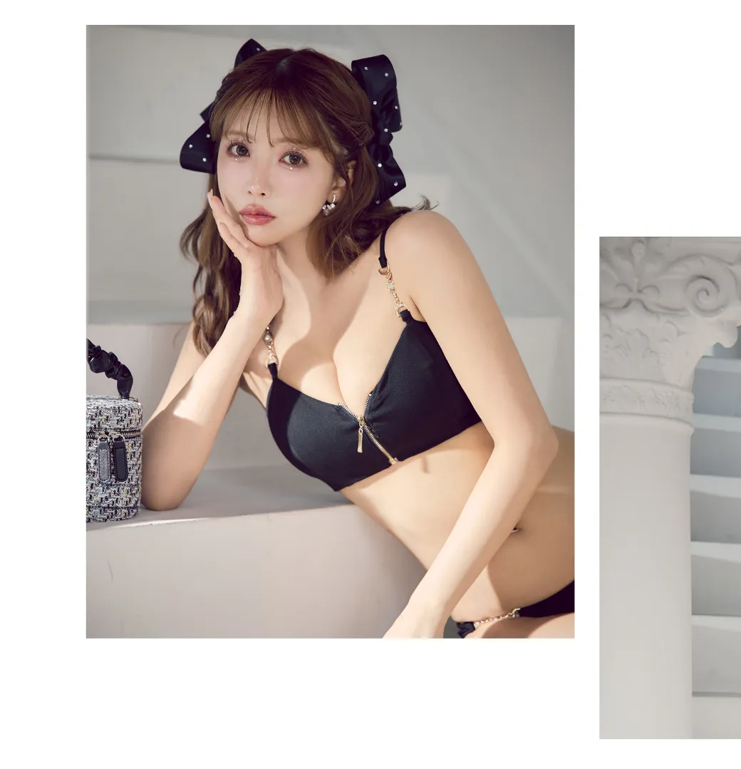 フロントジップビジューチェーンビキニ 2点セット11