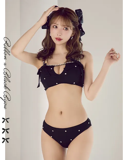 サイドリボンビジュースタッズビキニ 2点セット2