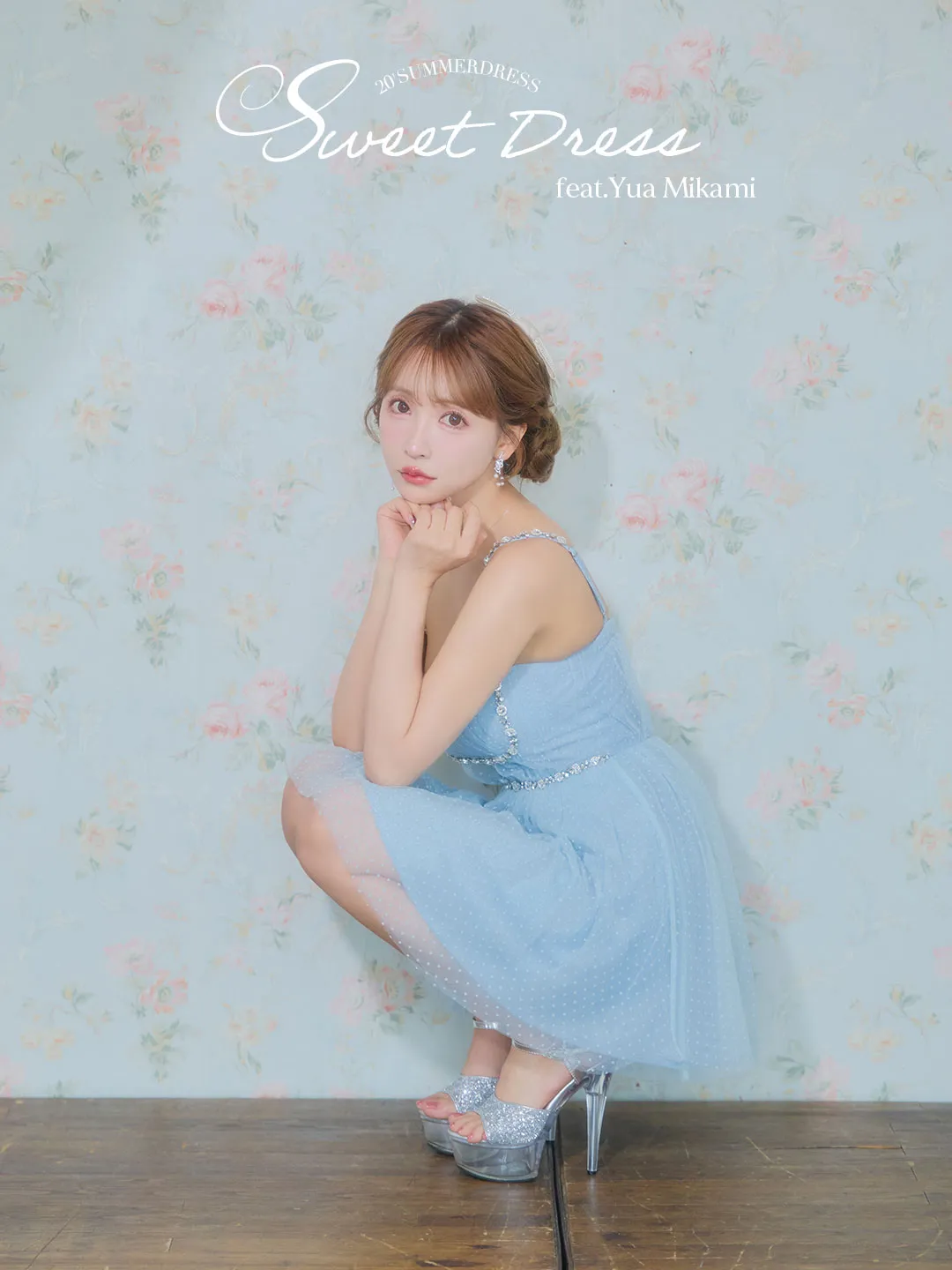 【ROBE de FLEURS/ローブドフルール】ドットチュール/ ビジュー/ フレア/ ミニドレス/ キャバドレス