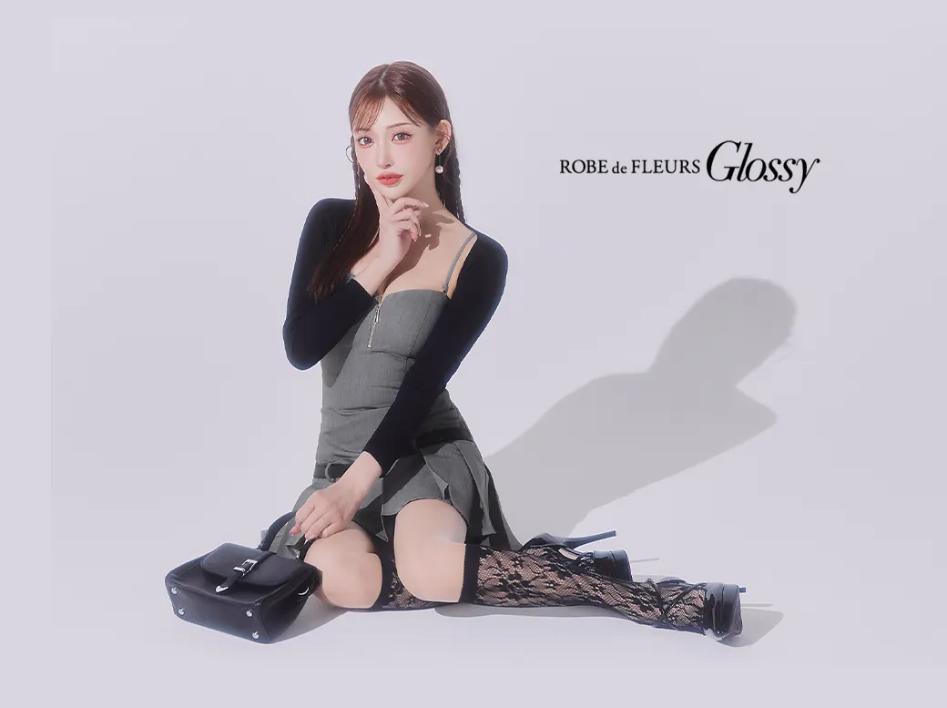 【ROBE de FLEURS Glossy/ローブ・ド・フルール グロッシー】ボレロ着脱可能/ ローベルトデザイン/ プリーツ/ ミニドレス/ キャバドレス3
