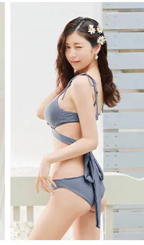 バッククロスリボンワンカラービキニ1