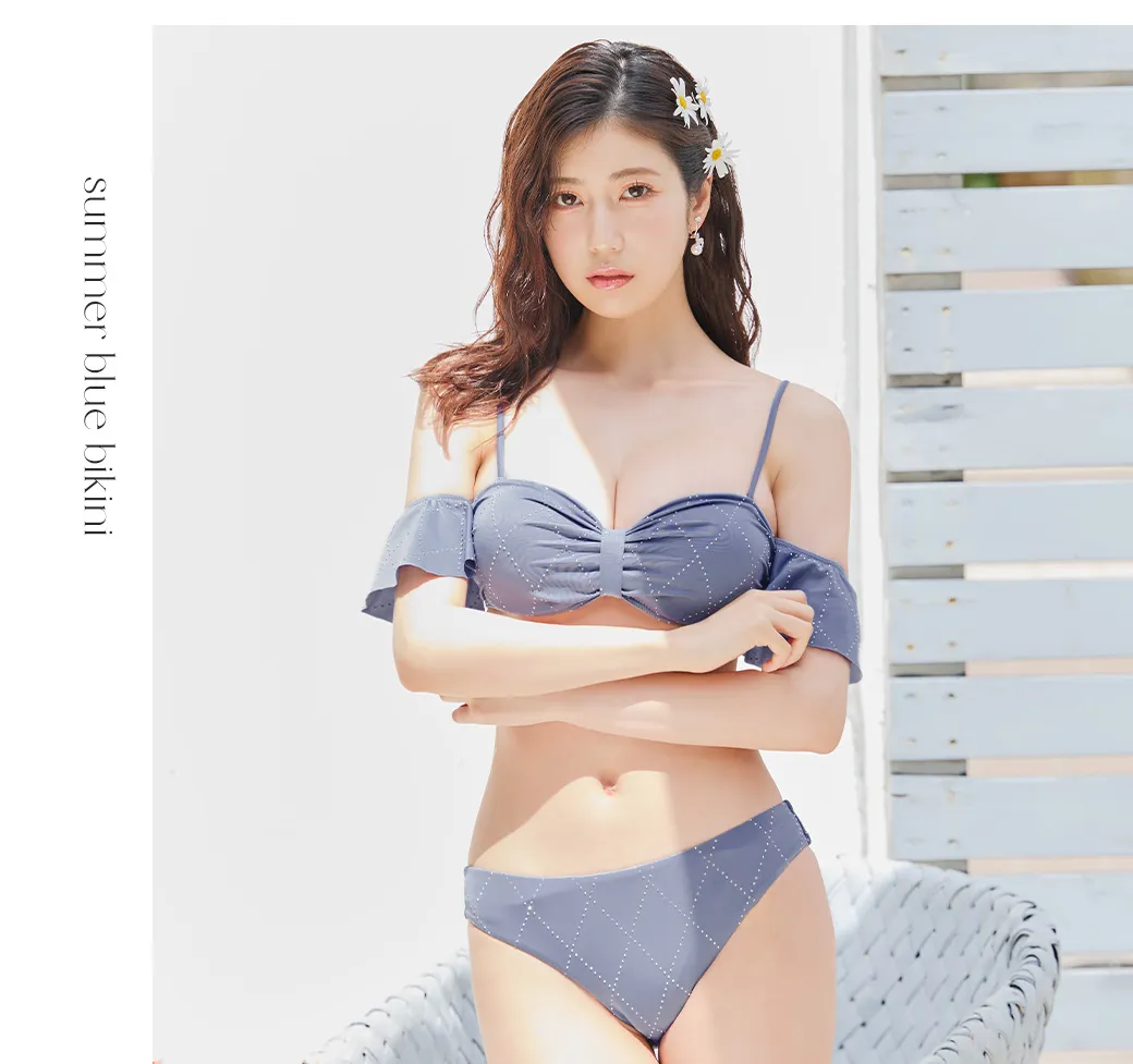 ビジューオフショルダーフリルビキニ4