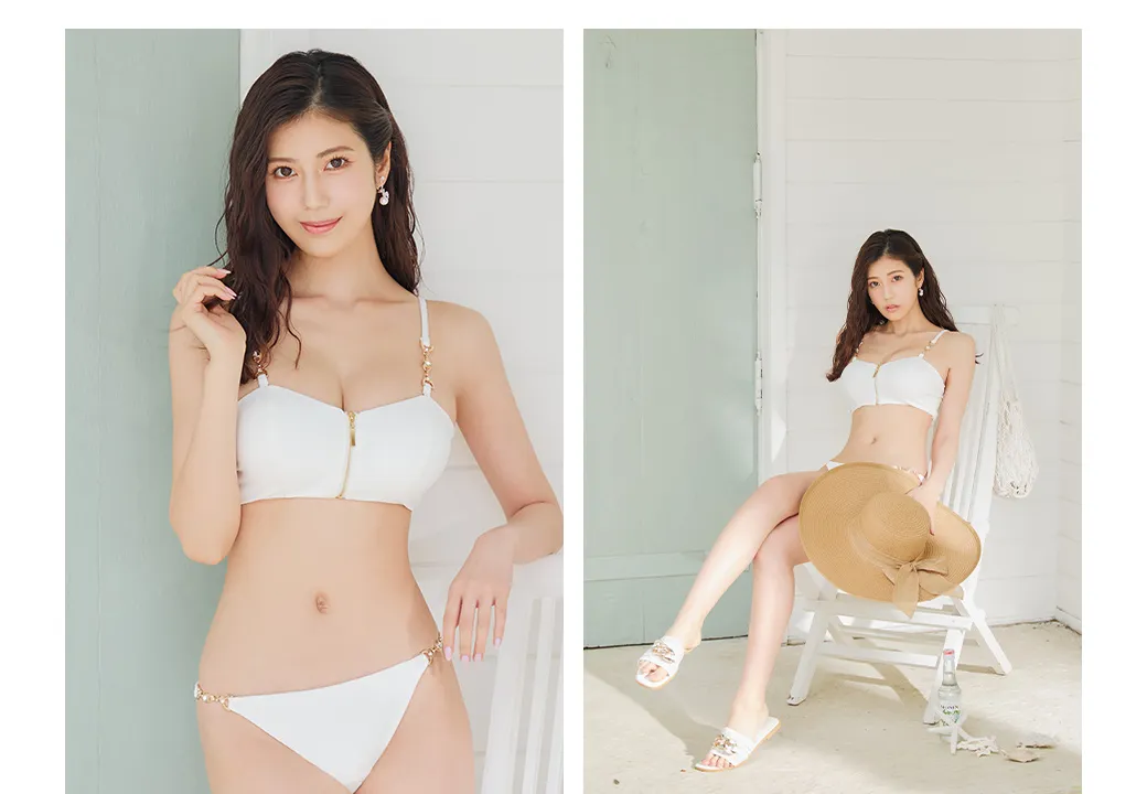 フロントジップビジューチェーンビキニ4