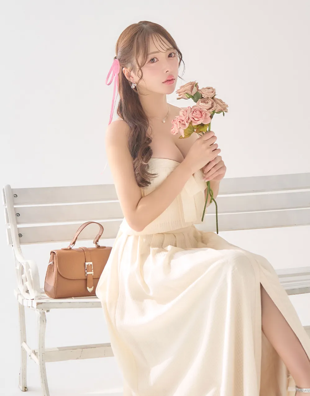 【DEA.by ROBE de FLEURS/ディアバイローブドフルール】ティアード/ シフォンレース/ フレア/ ロング/ ワンピース/ ミモレ丈/ ミディアムドレス/ キャバドレス