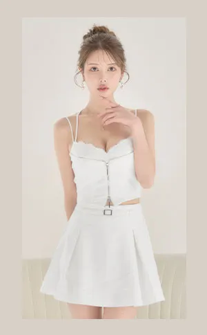 【Glossy/グロッシー】フロントレース/ セットアップ/ フレア/ ミニドレス/ キャバドレス