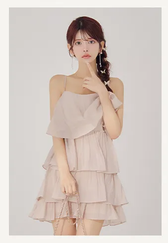 【Glossy/グロッシー】フロントレース/ セットアップ/ フレア/ ミニドレス/ キャバドレス