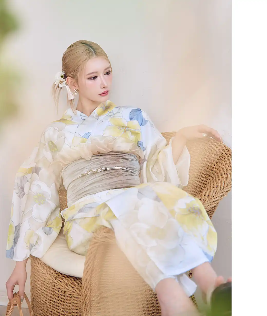 ヘルシー油彩牡丹浴衣3