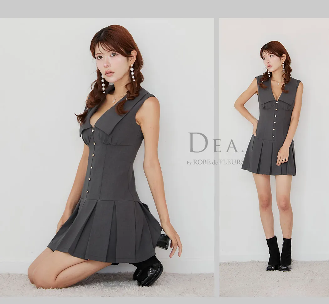 大人かわいい際立つガーリーグレー7Look9
