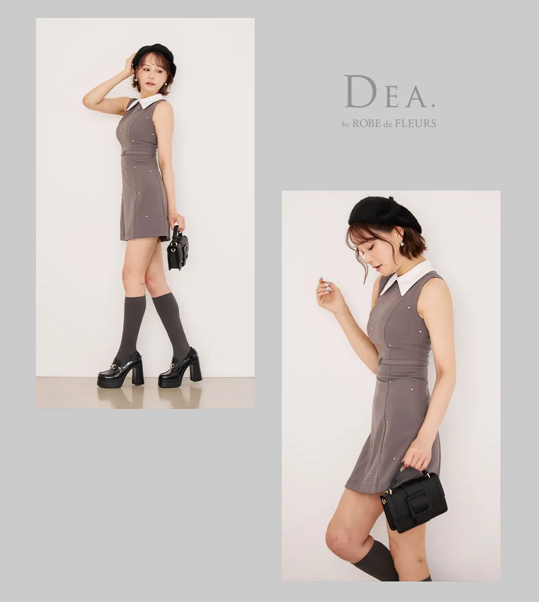 大人かわいい際立つガーリーグレー7Look12