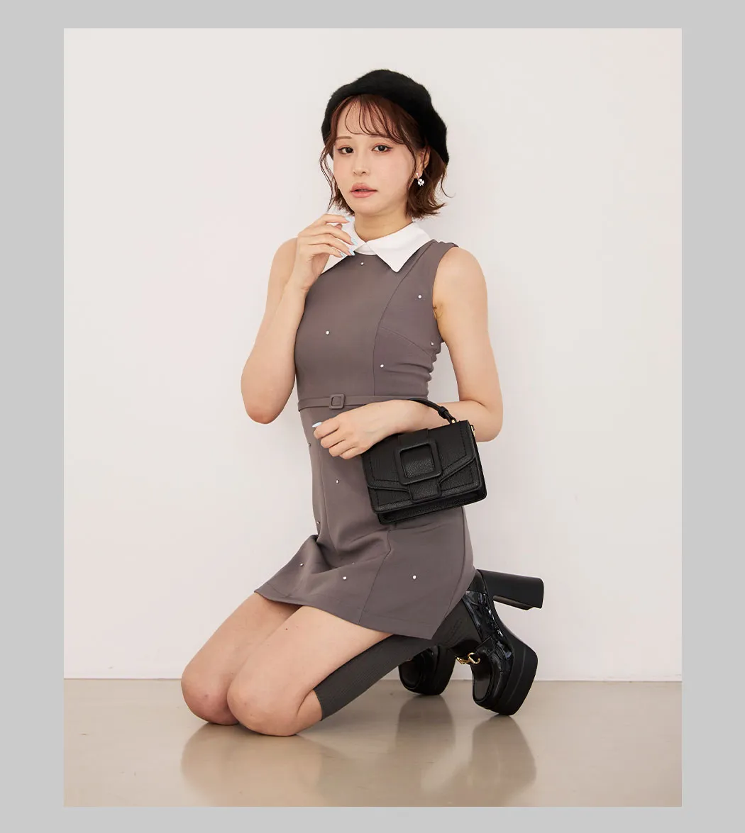 大人かわいい際立つガーリーグレー7Look13