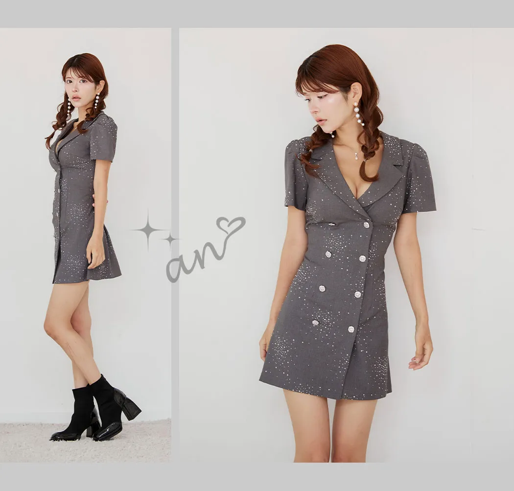 大人かわいい際立つガーリーグレー7Look15
