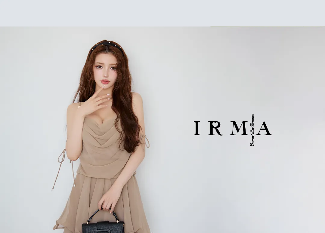 【IRMA/イルマ】ショルダーリボン/ シフォン/ ドレープ/ フリル/ ティアード/ フレア/ ミニドレス/ キャバドレス3
