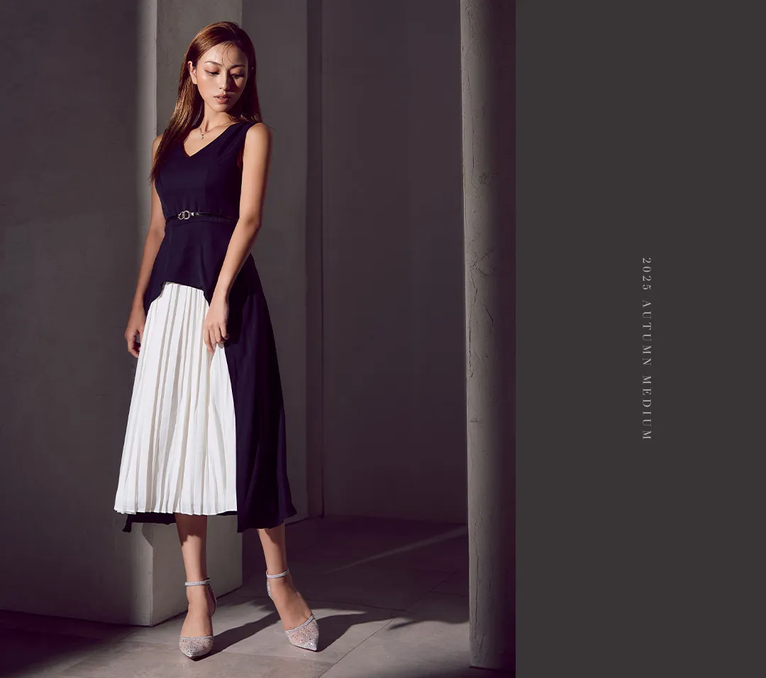 【GINZA COUTURE/銀座クチュール】シンプル/ ワンカラー/ フリル/ ノースリーブ/ タイト/ 膝丈/ ミディアムドレス/ キャバドレス3