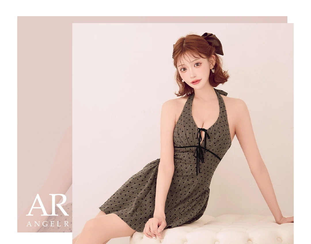 【ANGEL R/エンジェルアール】Vカット/ バストリボン/ ハート/ フレア/マイクロ/ ミニドレス/ キャバドレス4