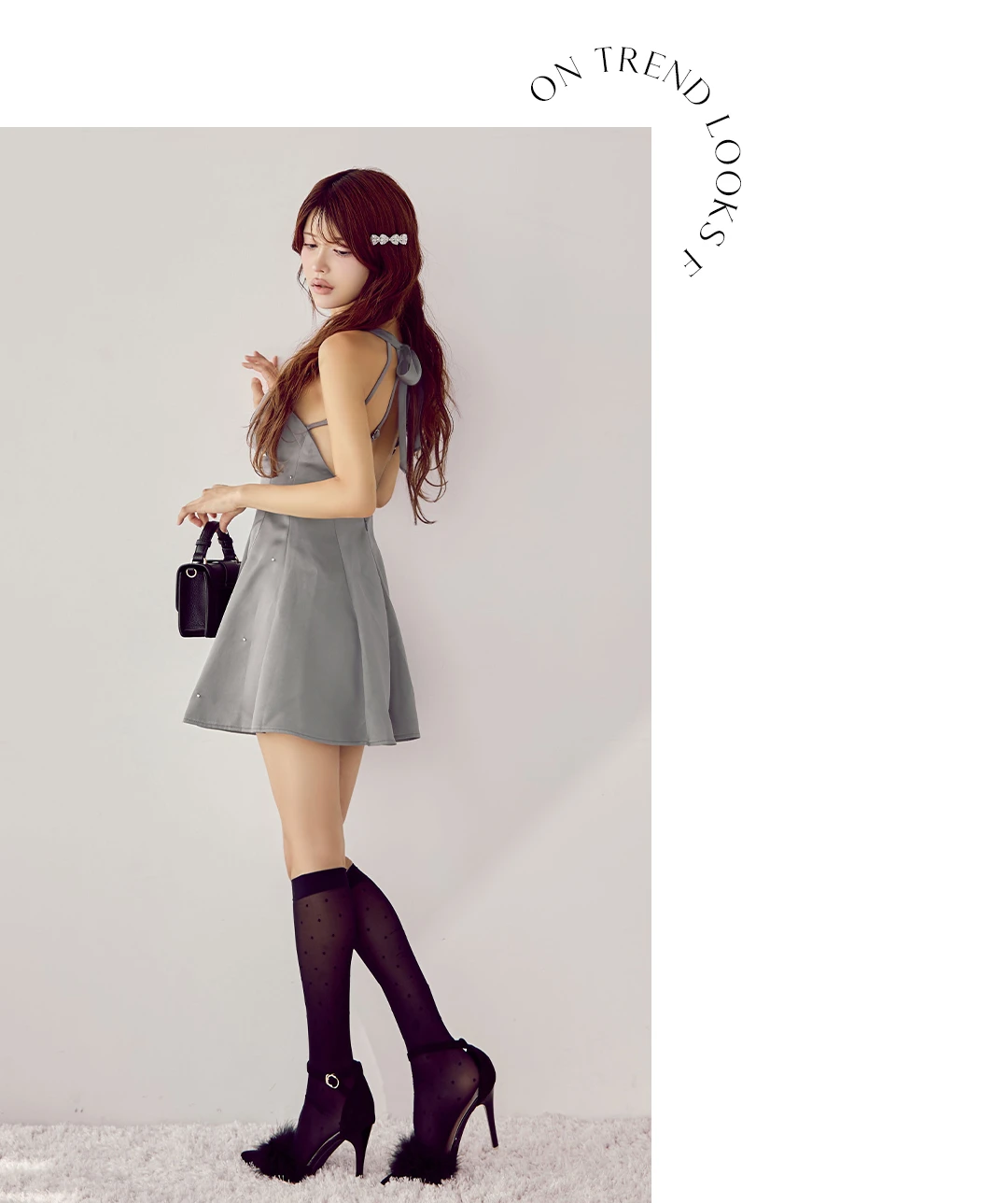 【DEA./ディア】ラメチュール/ オフショルダー/ ロング/ ワンピース/ ミモレ丈/ ミディアムドレス/ キャバドレス4