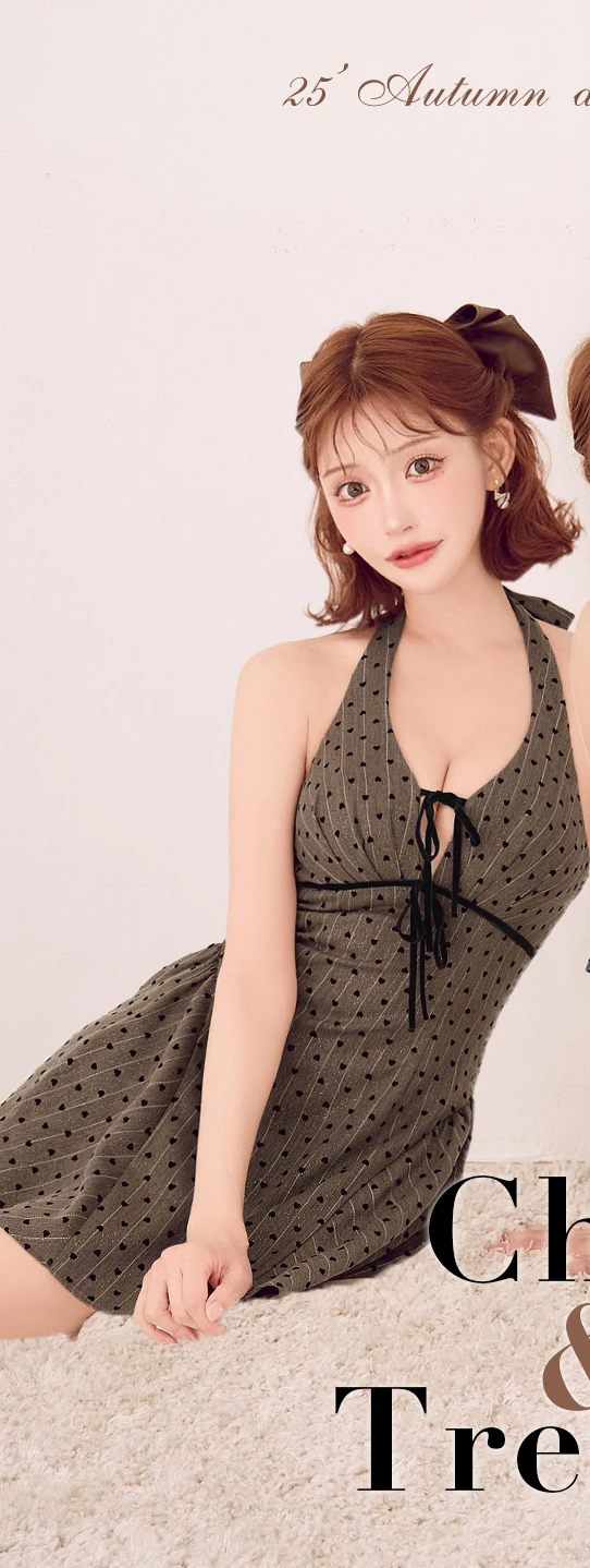 【ANGEL R/エンジェルアール】Vカット/ バストリボン/ ハート/ フレア/マイクロ/ ミニドレス/ キャバドレス1