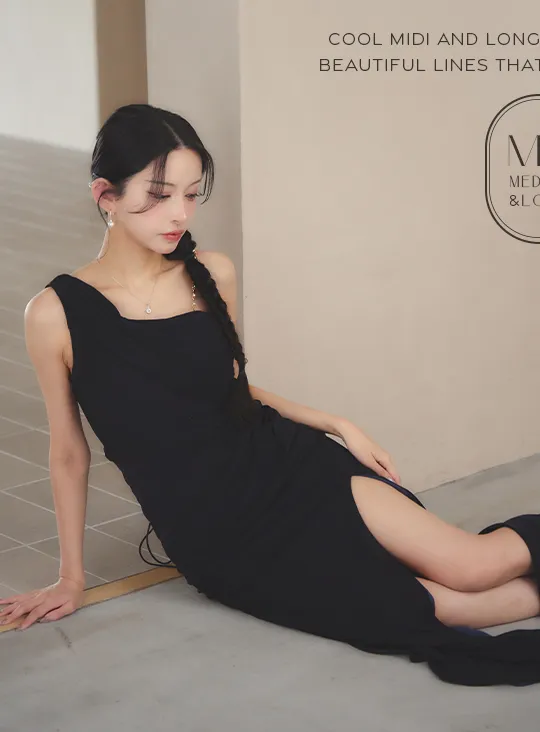 𝐔𝐑𝐁𝐀𝐍 𝐄𝐋𝐄𝐆𝐀𝐍𝐂𝐄 𝒻𝑒𝒶𝓉.ゆめ&まおちゃる　シャープな美ラインで静かに惹きつける、 クールなミディアム＆ロングドレス。