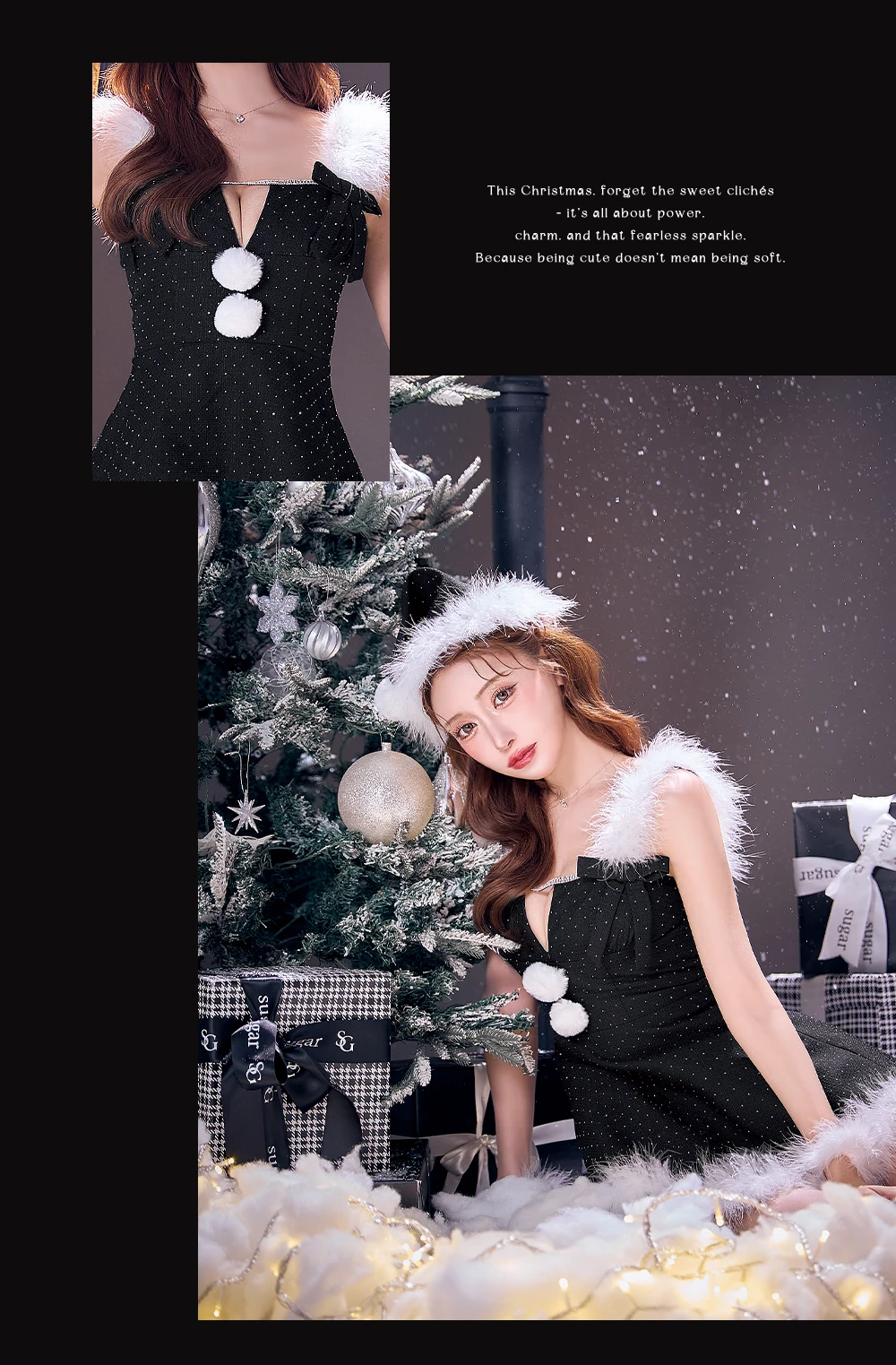 リボンファーサンタコスプレ1