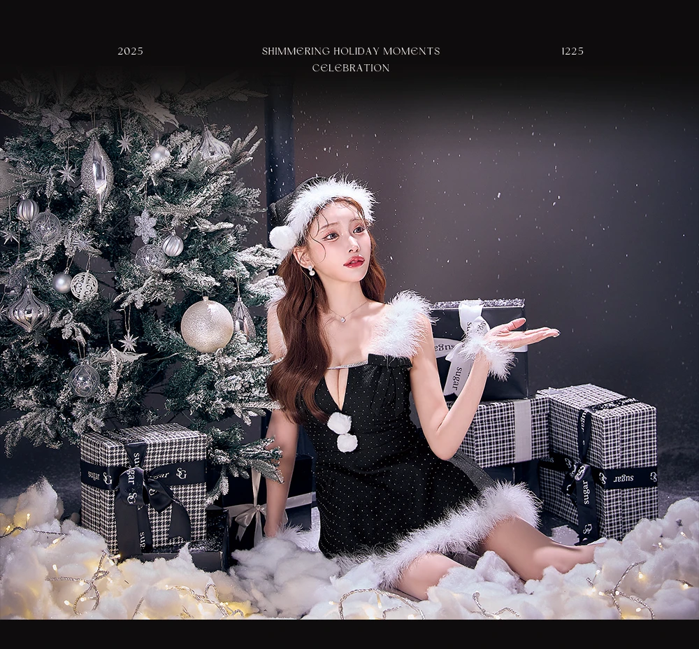 リボンファーサンタコスプレ1