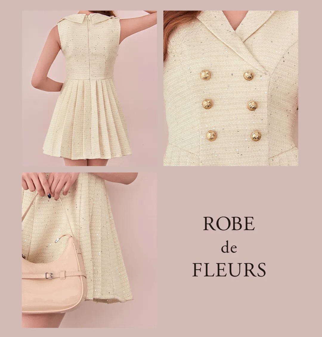 ツイード / ベージュ / コートライク / クラシカル / フレア / 洒落感 / 上品 / 立体シルエット / トレンド / 冬映え 3