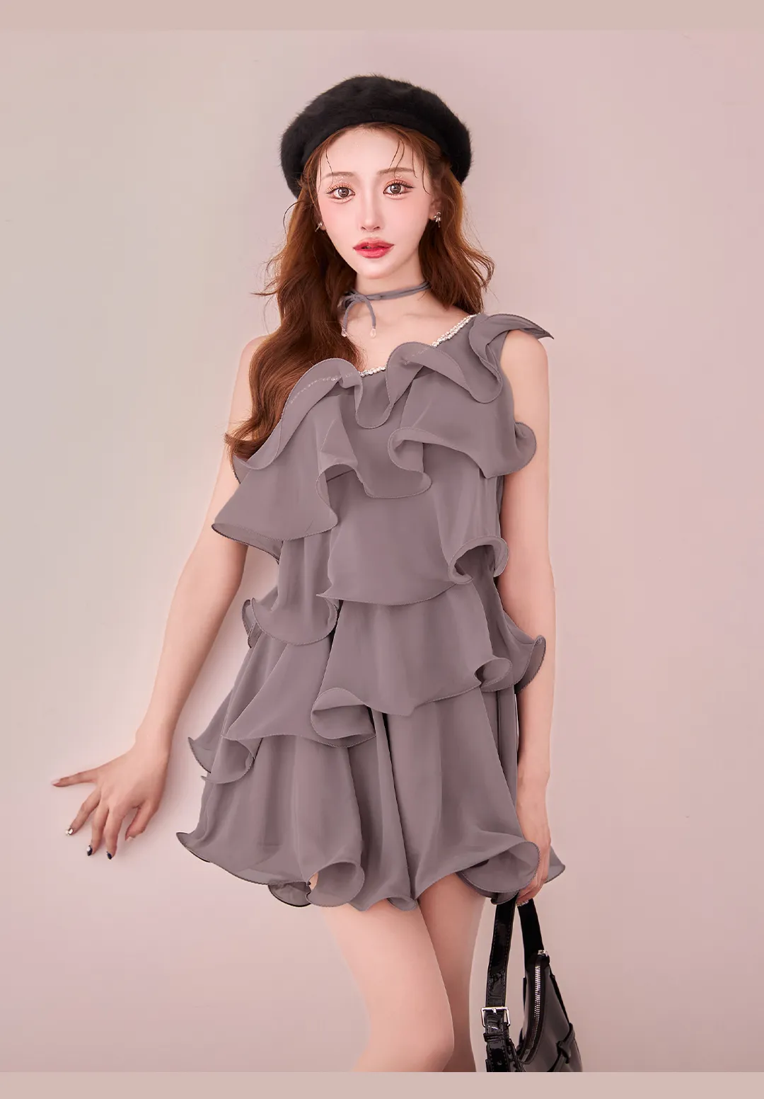 シフォン / ラベンダー / フリル / くすみカラー / ボリューム / 透け感 / フェミニン / エアリー / トレンド / 華やか 4