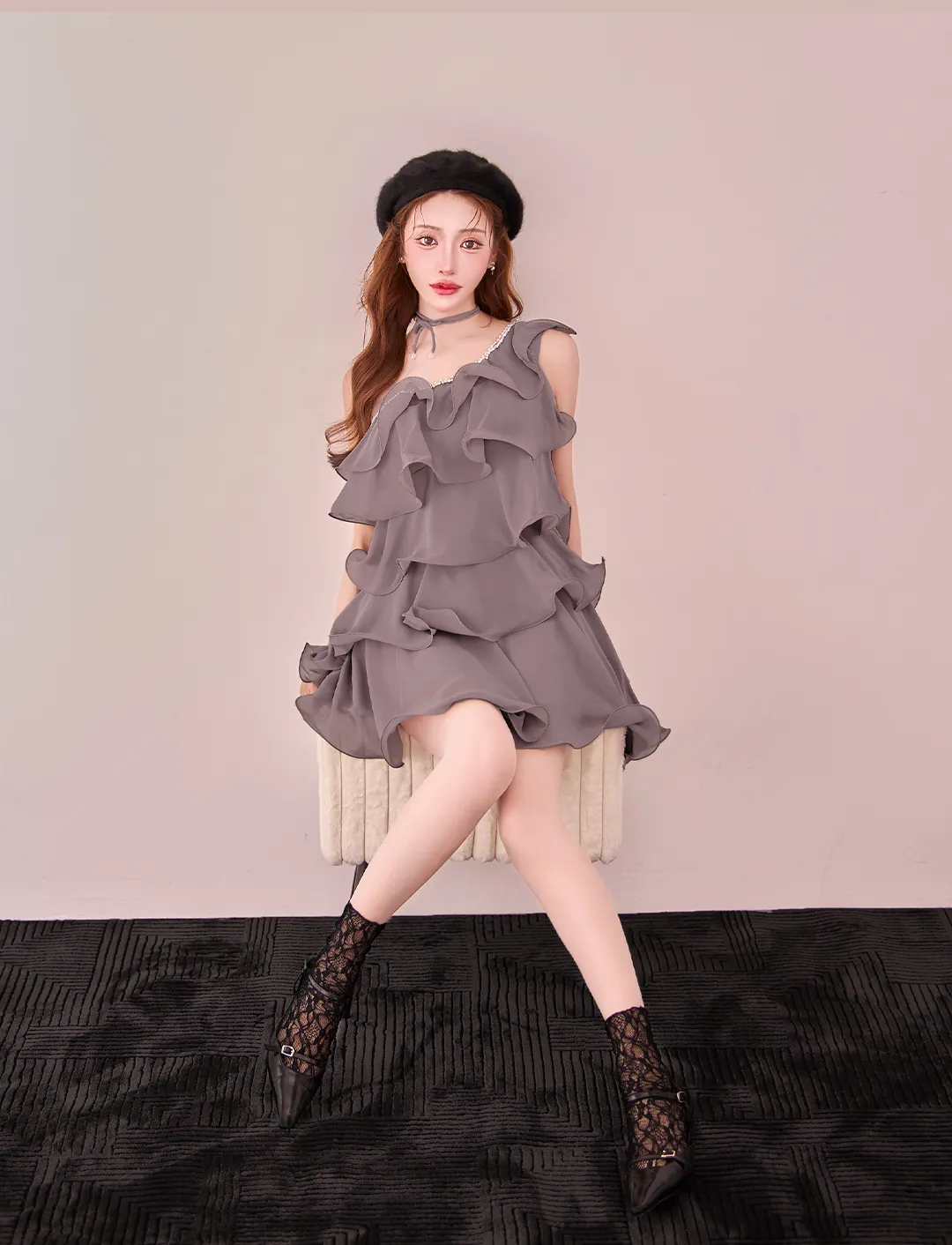 シフォン / ラベンダー / フリル / くすみカラー / ボリューム / 透け感 / フェミニン / エアリー / トレンド / 華やか 6