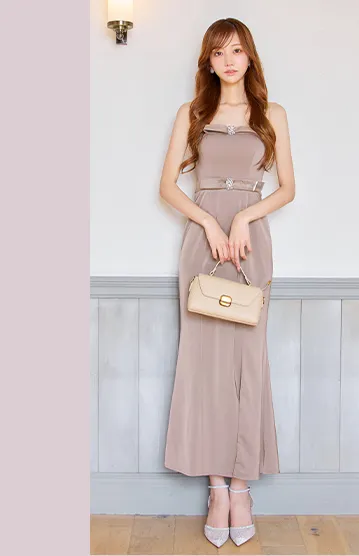 【DEA./ディア】サテン/ ベロア/ スリット/ キャミ/ ロングドレス/ キャバドレス4