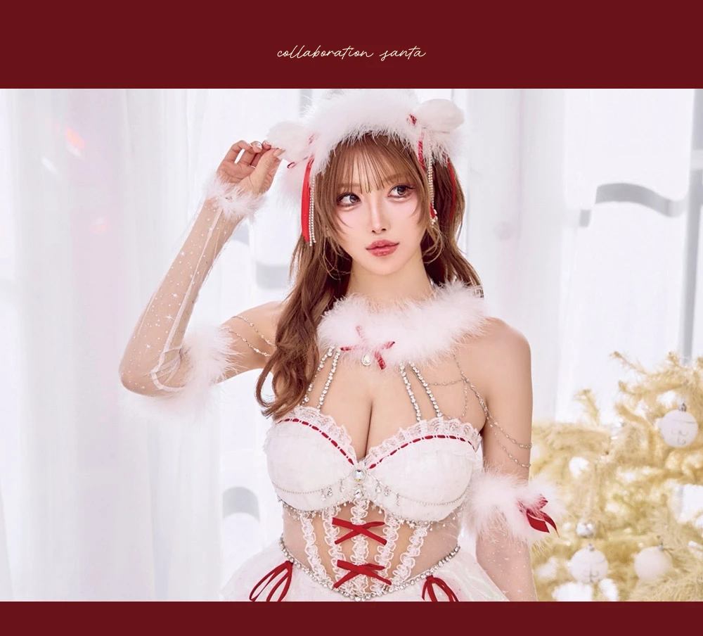 桜咲乃愛ちゃんコラボフレアレースビジューベアーサンタコスプレ