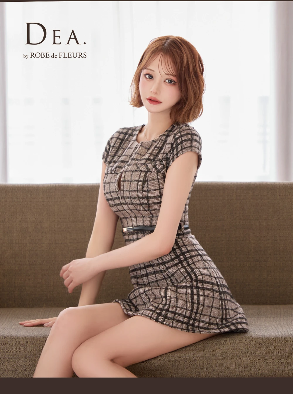 【DEA./ディア】金糸入り/ チェック/ ツイード/ フレア/ ミニドレス/ キャバドレス 4