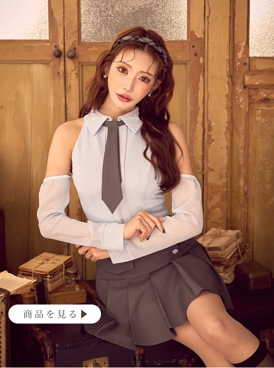 【JEAN MACLEAN/ジャンマクレーン】サテン/ タック/ ワンカラー/ キャミ/ アシンメトリー/ マーメイド/ ミディアムドレス/ キャバドレス2