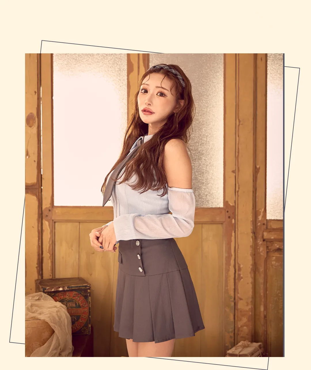 【JEAN MACLEAN/ジャンマクレーン】サテン/ タック/ ワンカラー/ キャミ/ アシンメトリー/ マーメイド/ ミディアムドレス/ キャバドレス5