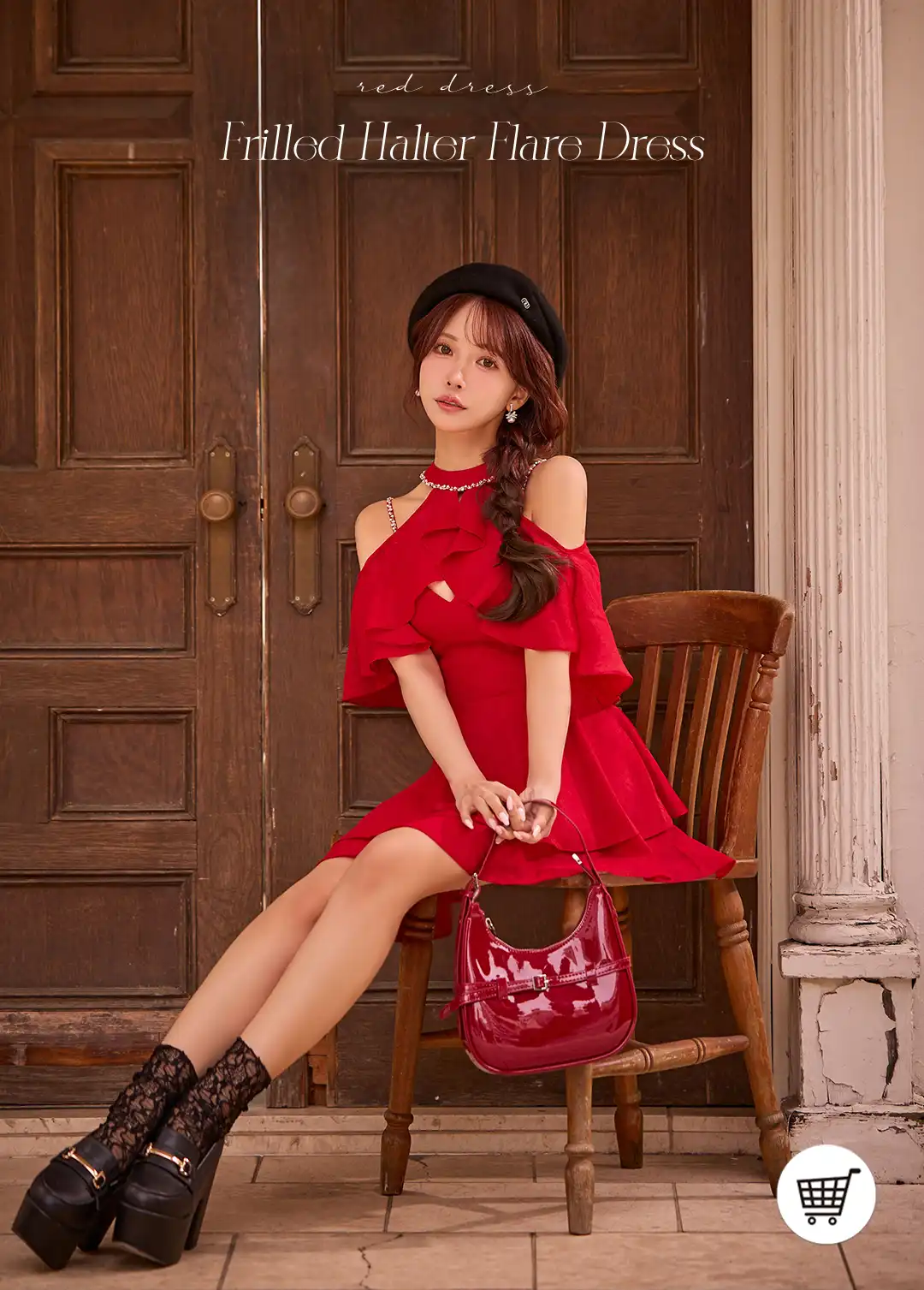 【ANGEL R/エンジェルアール】クロスネック/ チェック/ レース/ フレア/ マイクロミニドレス/ キャバドレス 1