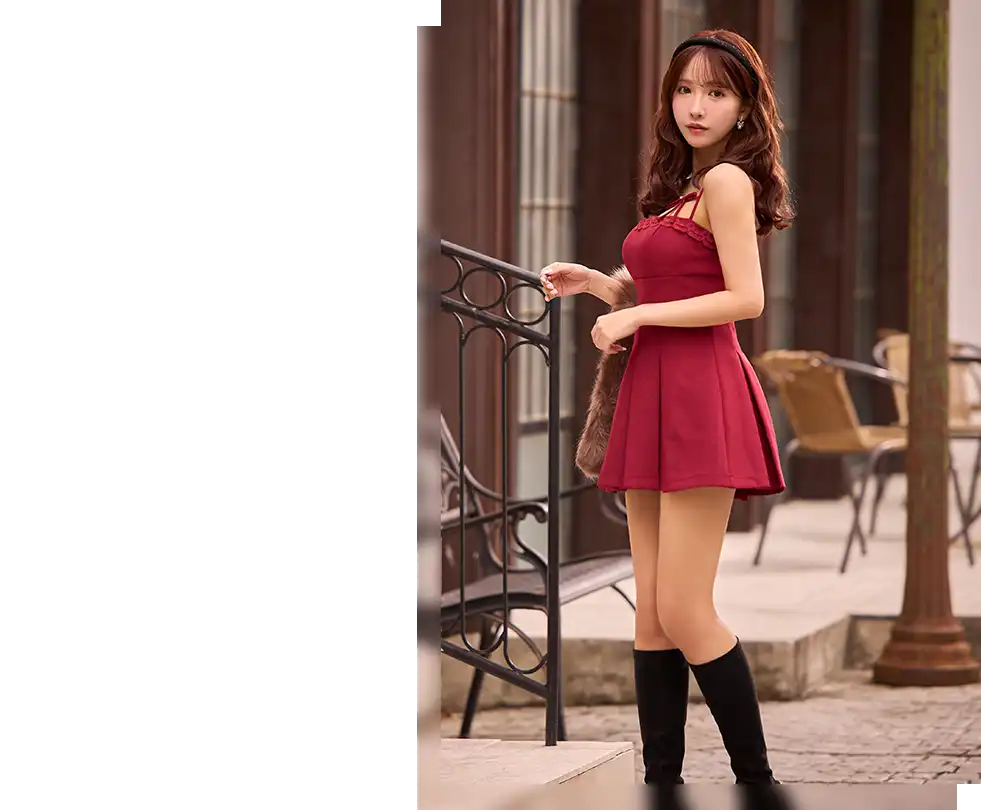 【ROBE de FLEURS Glossy/ローブ・ド・フルール グロッシー】ボタン/ キャミソール/ タイト/ ミニドレス/ キャバドレス