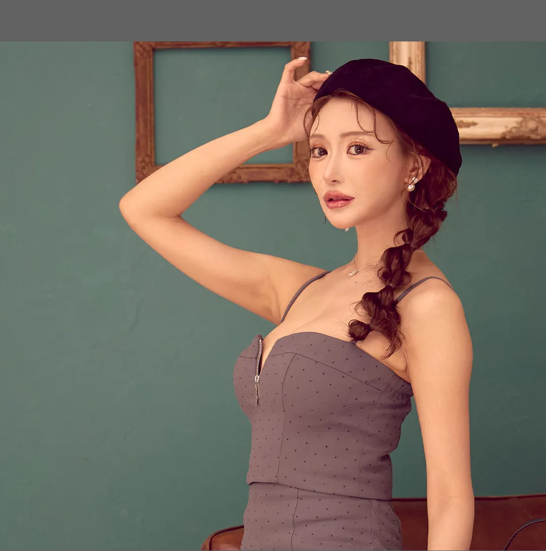 【Glossy/グロッシー】ストーン/ キャミ/ タイト/ ミニドレス/ キャバドレス4