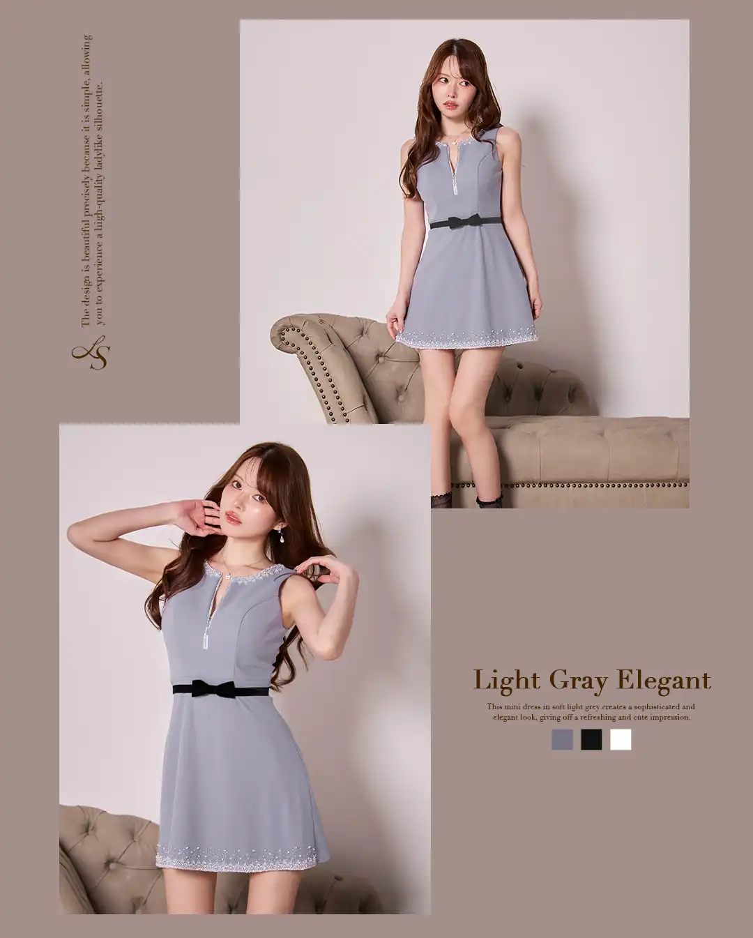 バックオープン起毛ニットフレアミニキャバドレス