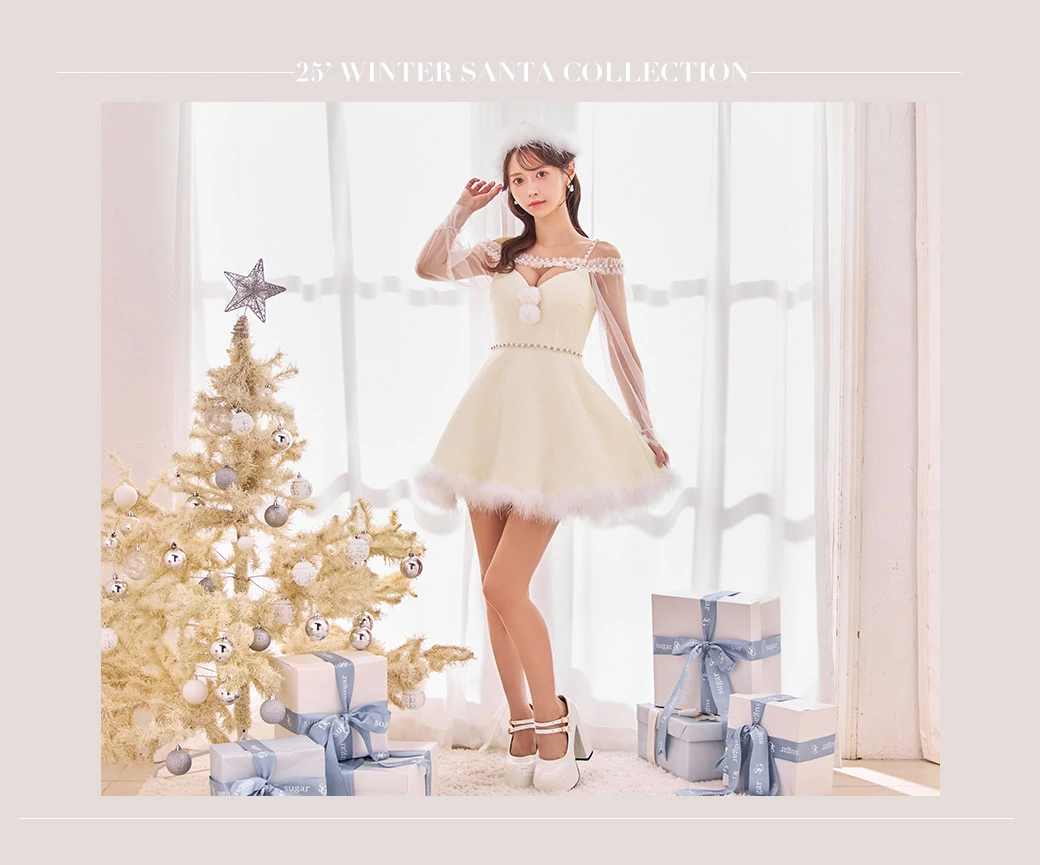 ビジューリボンマーメイドミニドレス/キャバドレス3