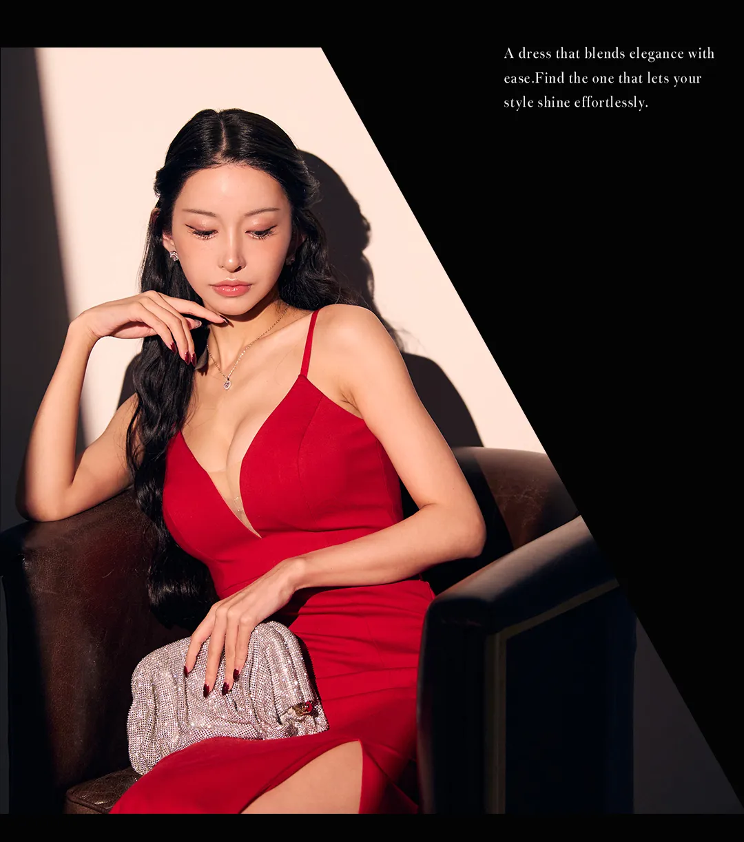 【ERUKEI エルケイ】ワンカラー/ キャミソール/ Vカット/ バストシアー/ スリット/ タイト/ ロングドレス/ キャバドレス4