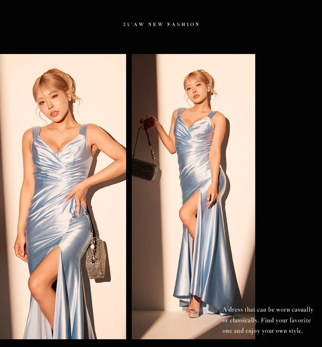 【Glossy/グロッシー】ベアトップ/ アシンメトリー/ セットアップ/ フレア/ ミニドレス/ キャバドレス2