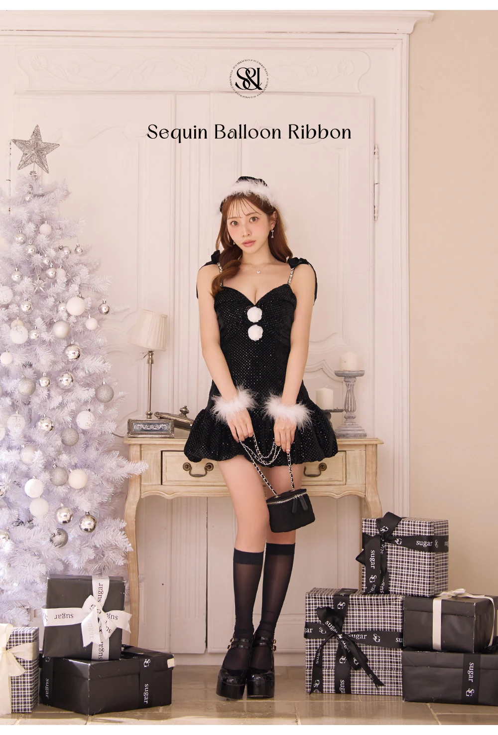 【サンタ】スパンコールバルーンサンタコスプレ1