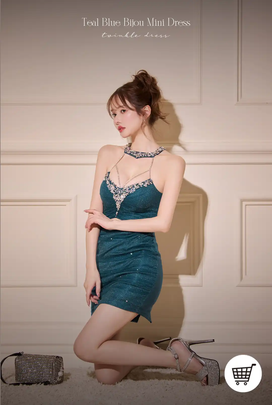 バックオープン起毛ニットフレアミニキャバドレス