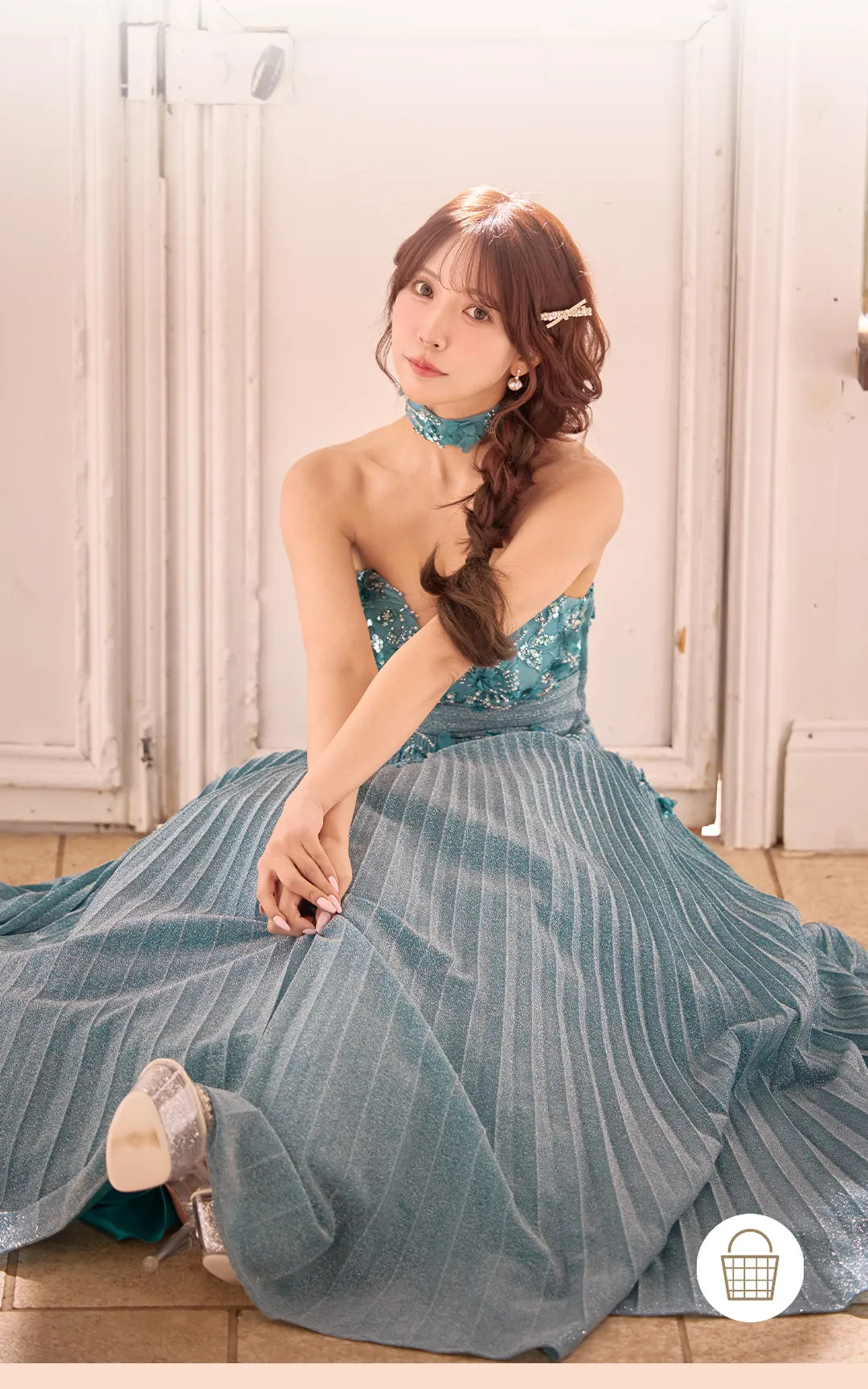 【ERUKEI エルケイ】ワンカラー/ キャミソール/ Vカット/ バストシアー/ スリット/ タイト/ ロングドレス/ キャバドレス2