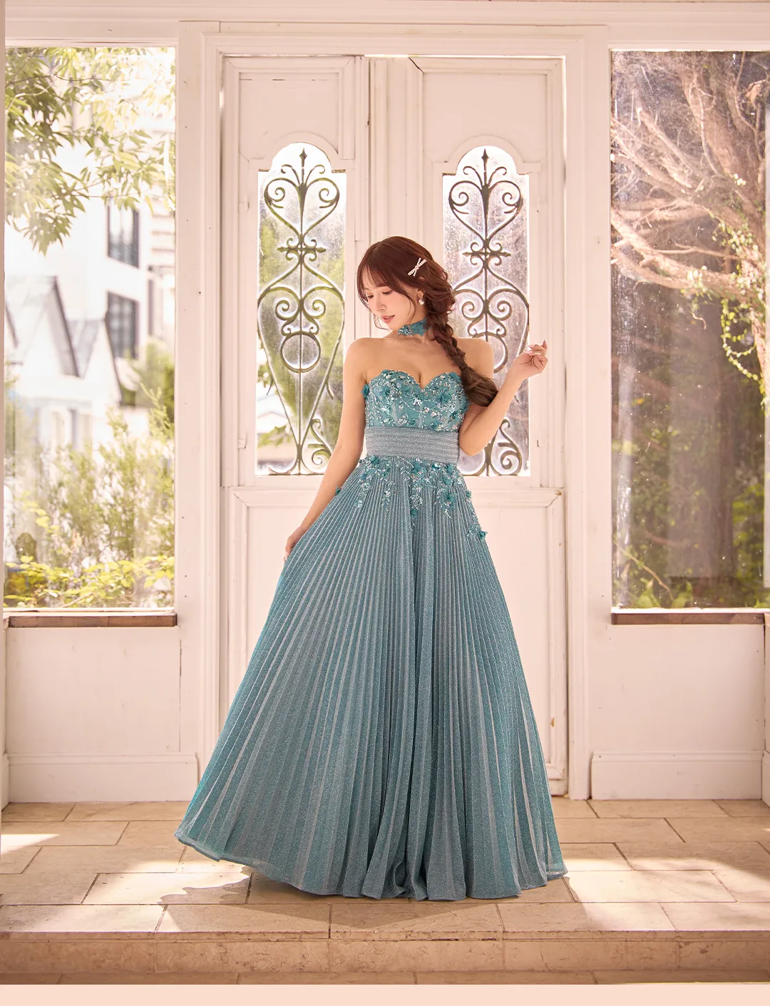 【ERUKEI エルケイ】ワンカラー/ キャミソール/ Vカット/ バストシアー/ スリット/ タイト/ ロングドレス/ キャバドレス4