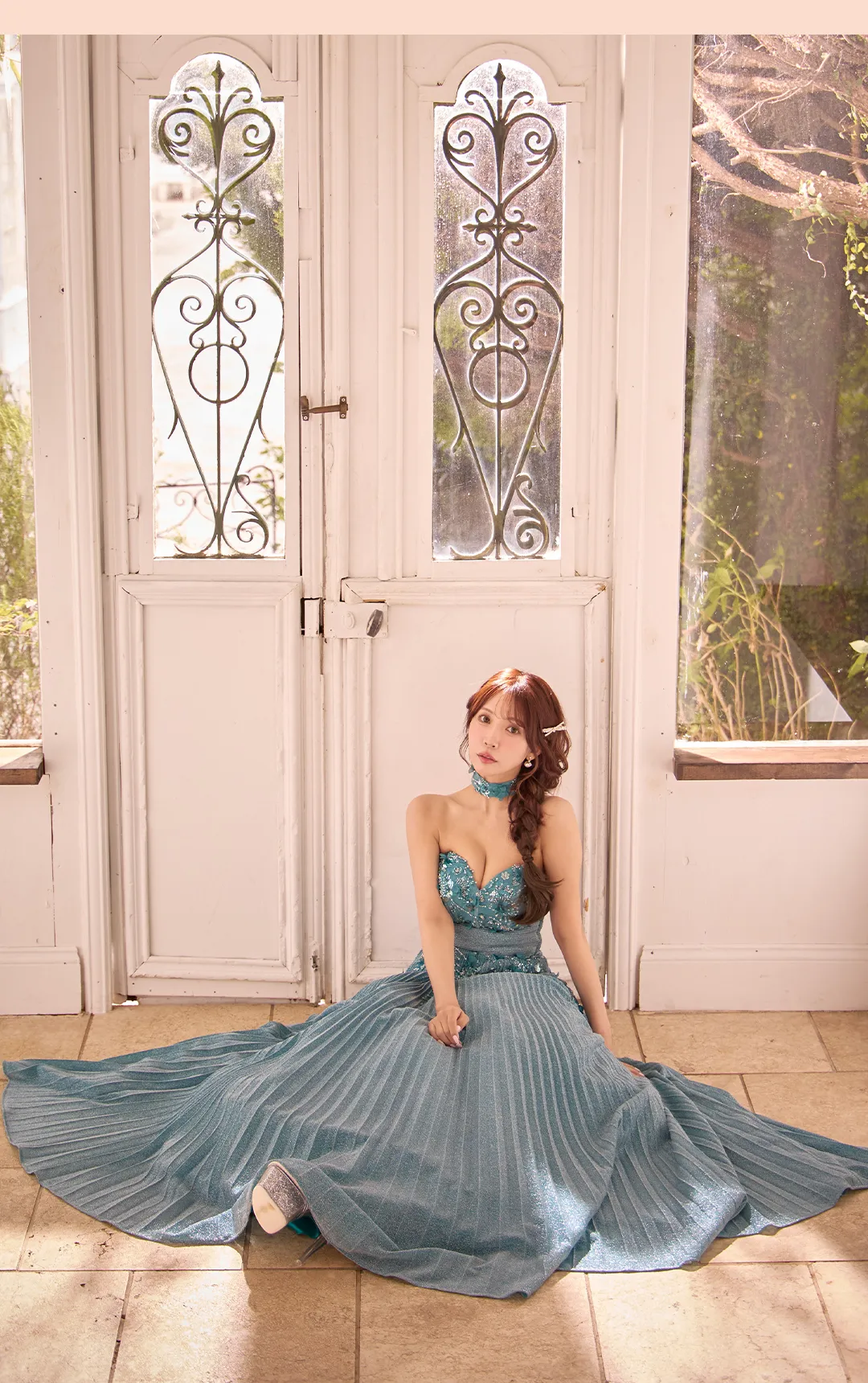 【ERUKEI エルケイ】ワンカラー/ キャミソール/ Vカット/ バストシアー/ スリット/ タイト/ ロングドレス/ キャバドレス4