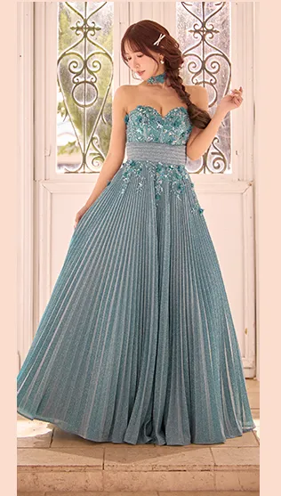 【ERUKEI エルケイ】ワンカラー/ キャミソール/ Vカット/ バストシアー/ スリット/ タイト/ ロングドレス/ キャバドレス