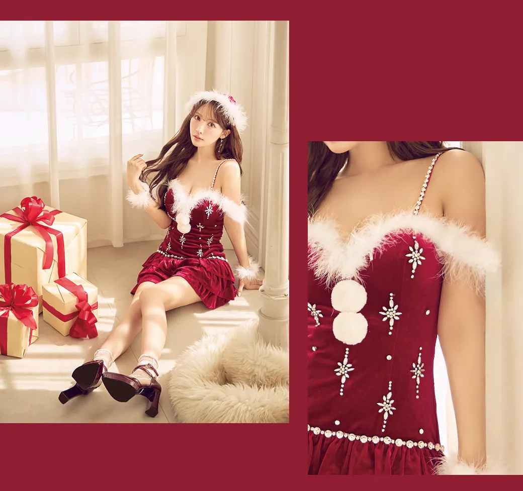 スノーフレークビジューフレアサンタコスプレ