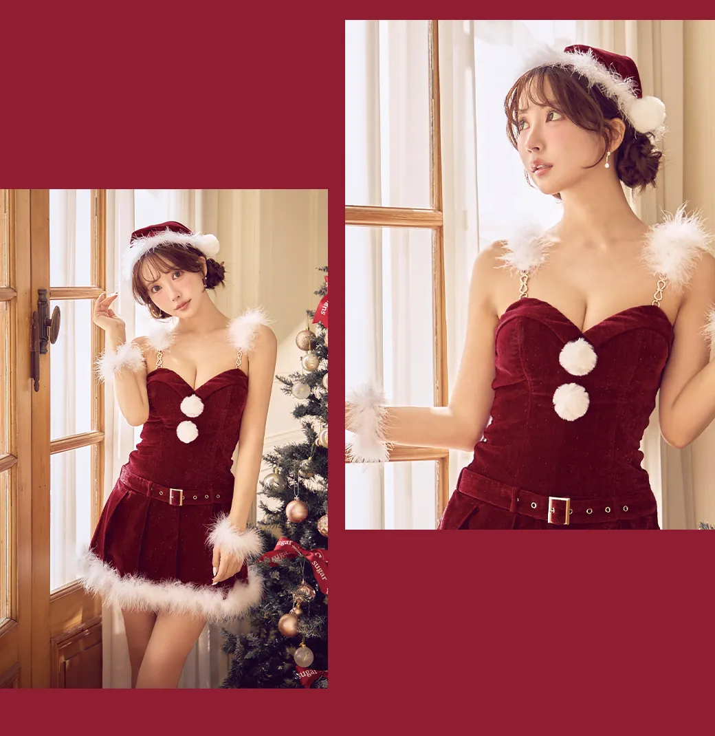 クラシカルベルト付きサンタコスプレ2