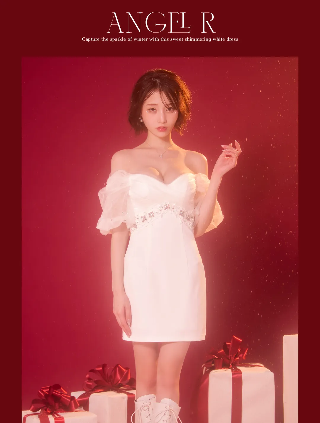 【ANGEL R/エンジェルアール】クロスネック/ チェック/ レース/ フレア/ マイクロミニドレス/ キャバドレス 5